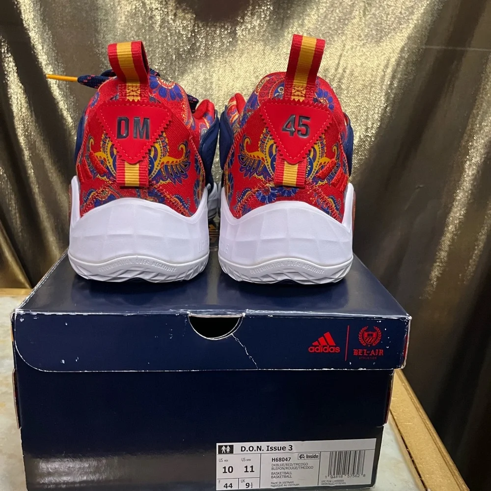 π΅π΄ Adidas D.O.N. Issue 3 Sneakers β Navy & Red π΄π΅ - Picture 6 of 9